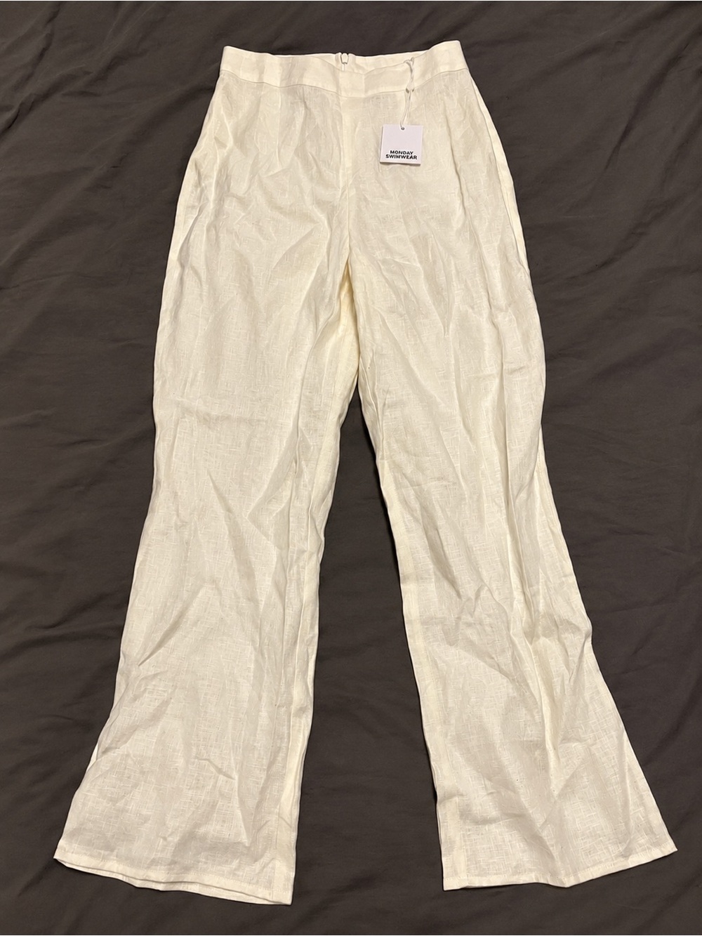 NWT Monday Swimwear Hamptons White Linen Pants Size P